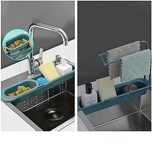 SinkSavior - Органайзер за мивка, многофункционални кухненски аксесоари, спестяване на място, еко продукти, лесно чистене.