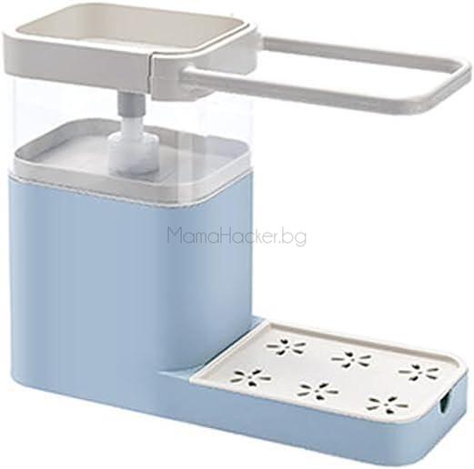 3 в 1 диспенсър за сапун SinkSimplicity - удобен аксесоар за кухня, ефективна организация, пестене на място, онлайн магазин, ниски цени