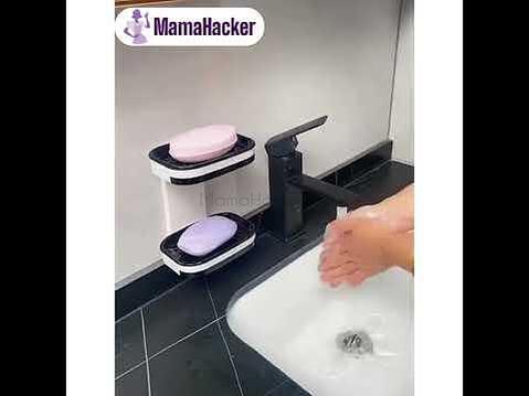 SoapShelf Pro с две поставки за сапун - стилен органайзер за баня с иновативен дизайн, спестяване на място и удобно използване | Поръчай от MamaHacker.bg