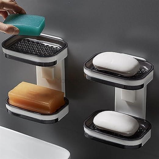 SoapShelf Pro - уникална двойна поставка за сапун, органайзер за баня, спестява пространство, стилен дизайн, удобство за дома | Поръчай от MamaHacker.bg.