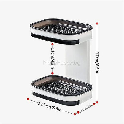 SoapShelf Pro - двойна поставка за сапун, практичен душ аксесоар, уникален дизайн, спестяване на пространство, органайзер за баня | Поръчай от MamaHacker.bg.