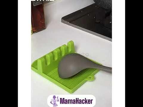 Силиконова подложка за прибори SpoonRack, организатор за кухня, помощник за готвене, лесно чистене, практични кухненски аксесоари