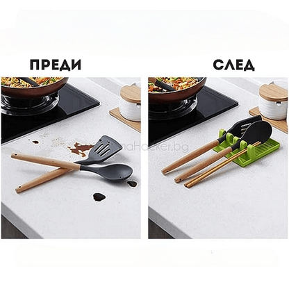 Силиконова подложка voor прибори SpoonRack - Организация в кухнята, чистота, помощници за готвене, кухненски аксесоари, лесно чистене.