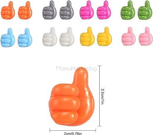 Стенни Куки Палец ThumbBuddies - цветни и функционални аксесоари за кухня, организация, еко продукти, удобство в дома | Поръчай от MamaHacker.bg