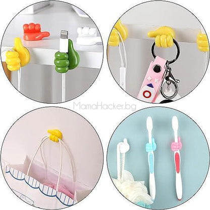 Стенни куки ThumbBuddies - органайзери за домашно съхранение, евтини кухненски аксесоари, удобни помощници, практични решения, безопасни за деца