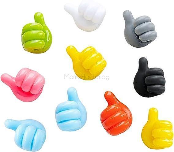 Стенни куки палец ThumbBuddies в различни цветове - кухненски аксесоари за организация, удобство и еко продукти | Поръчай от MamaHacker.bg