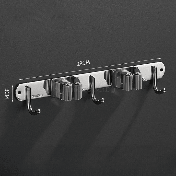 StoreMate кука за съхранение на МОП и метли, метална, практична, решение за организация, монтиране на стена