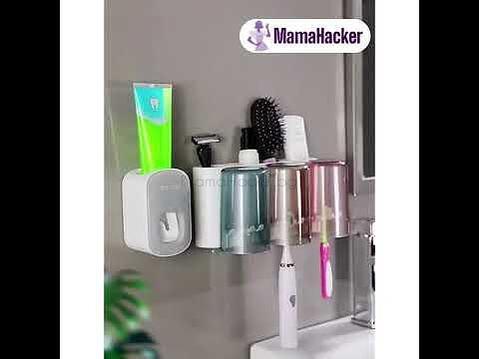 ToothPasteMate диспенсър за паста с 4 дръжки, удобни аксесоари за баня, организация на пространството, кухненски помощници, евтини акцесоари.