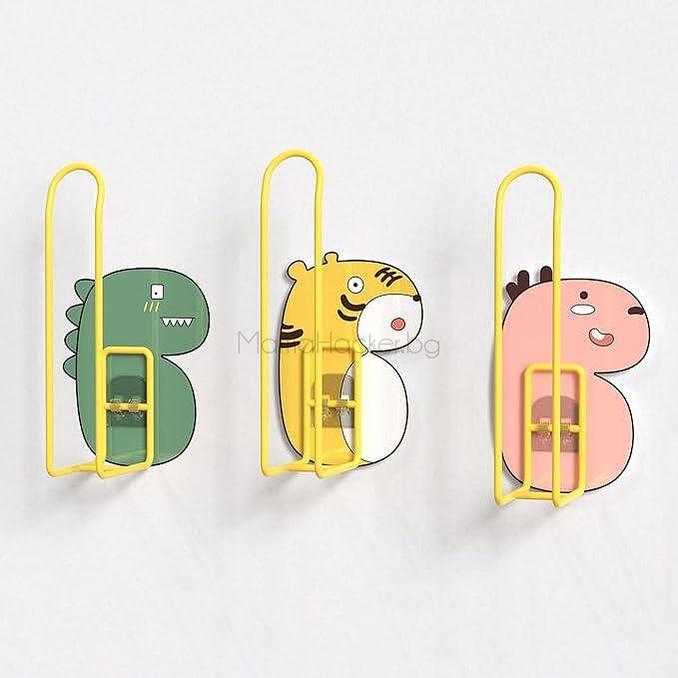 Универсални куки AnimalRack с животински дизайни в зелено, жълто и розово - идеални за деца и стилна организация на дома | Поръчай от MamaHacker.bg