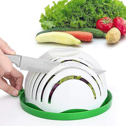 VeggieCutter - многофункционална купа за рязане на салата, удобство в кухнята, бързо нарязване и сервиране, практични кухненски аксесоари, ниски цени