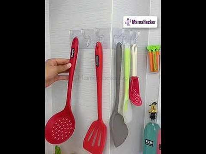 Закачалка с кухненски прибори, самозалепваща, аксесоари за кухня, практични решения, организиране на пространство | Поръчай от MamaHacker.bg