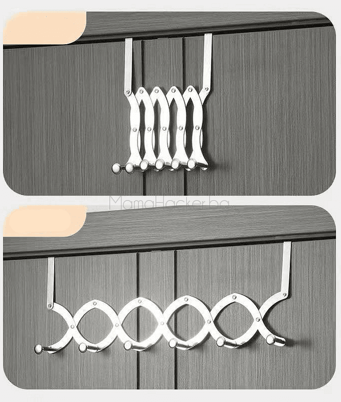 Закачалка за врата DoorHang - иновативен органайзер, изработена от неръждаема стомана, практично решение за пестене на място в дома.