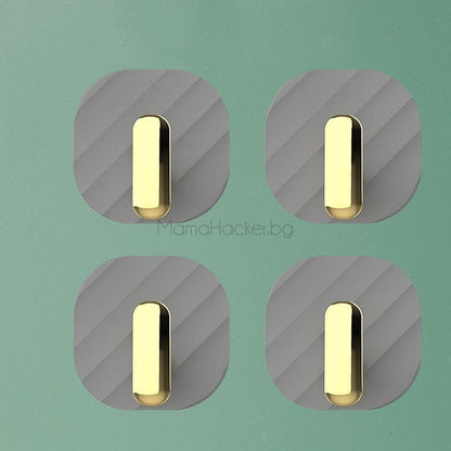 Залепящи се закачалки DecorHooks в комплект от 4 броя, лесно закачане, практични решения за дома, елегантен дизайн, организиране на пространства